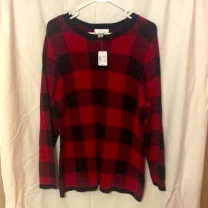 Red and black sweater